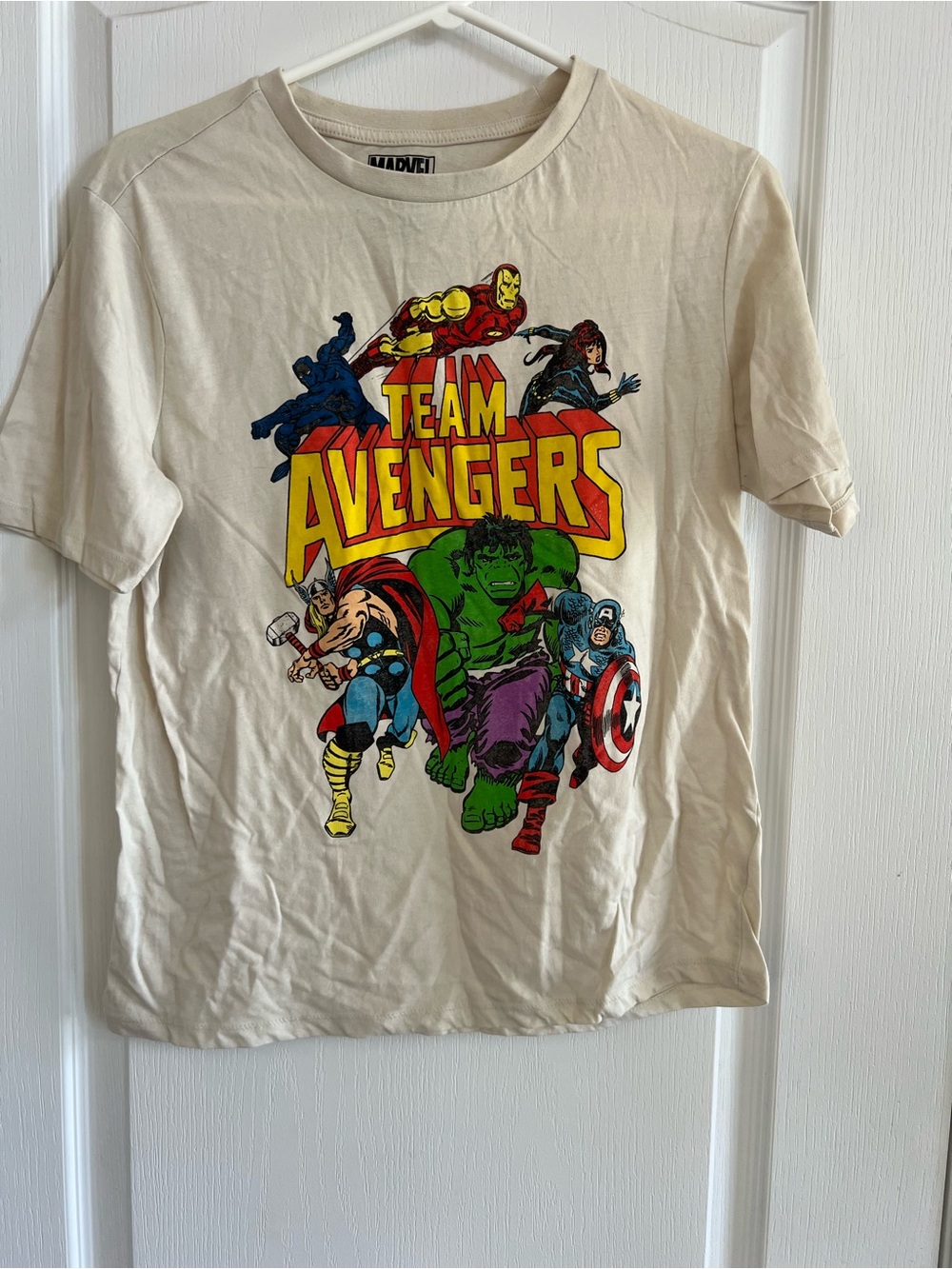 Marvel Cream Graphic Tee with Multicolor Print
